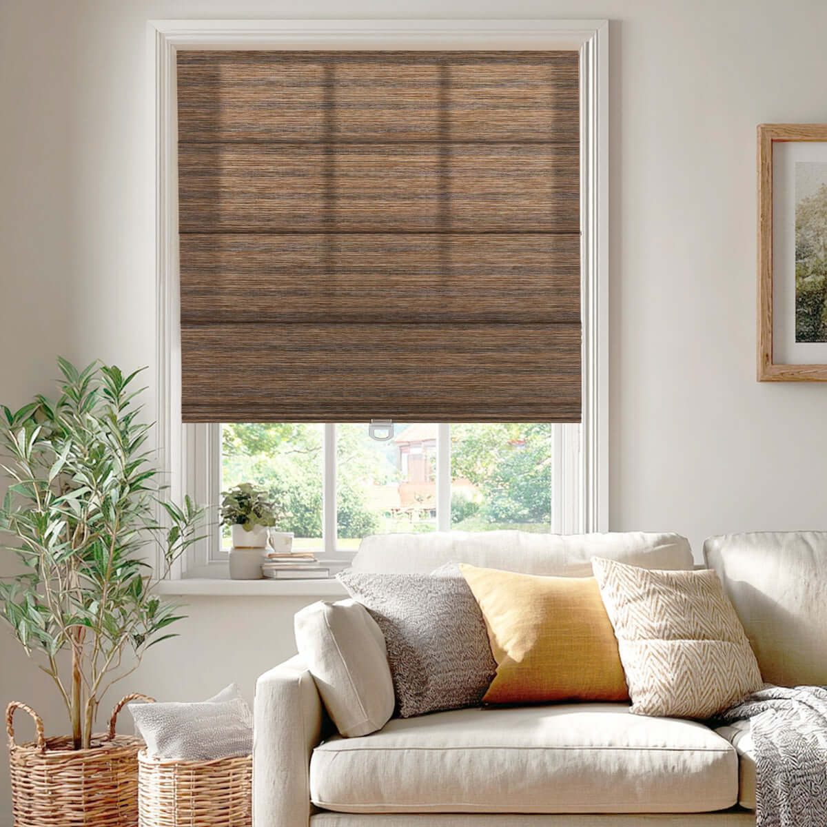 Berissa Natural Woven 70 Blackout Lien Fabric Roman Shades: Practical Application of Shades