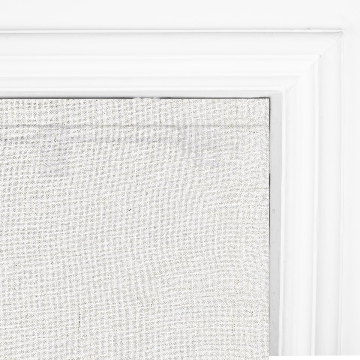 Berissa Soft Creamy Cotton Beige Textured Roman Shades: Headrail Detail 3