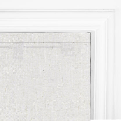 Berissa Soft Creamy Cotton Beige Textured Roman Shades: Headrail Detail 3