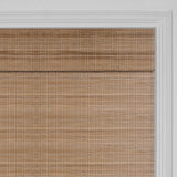 Berissa Cordless Warm Light Filtering Handcrafted Texture Bamboo Shades close-up view with refined natural bamboo texture.