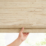 Berissa Natural Soft Glow Woven Bamboo Roman Shade