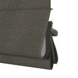 Berissa Linen Look Blackout Flat Fold Top Down Bottom Up Roman Shade: Bottom Rail View
