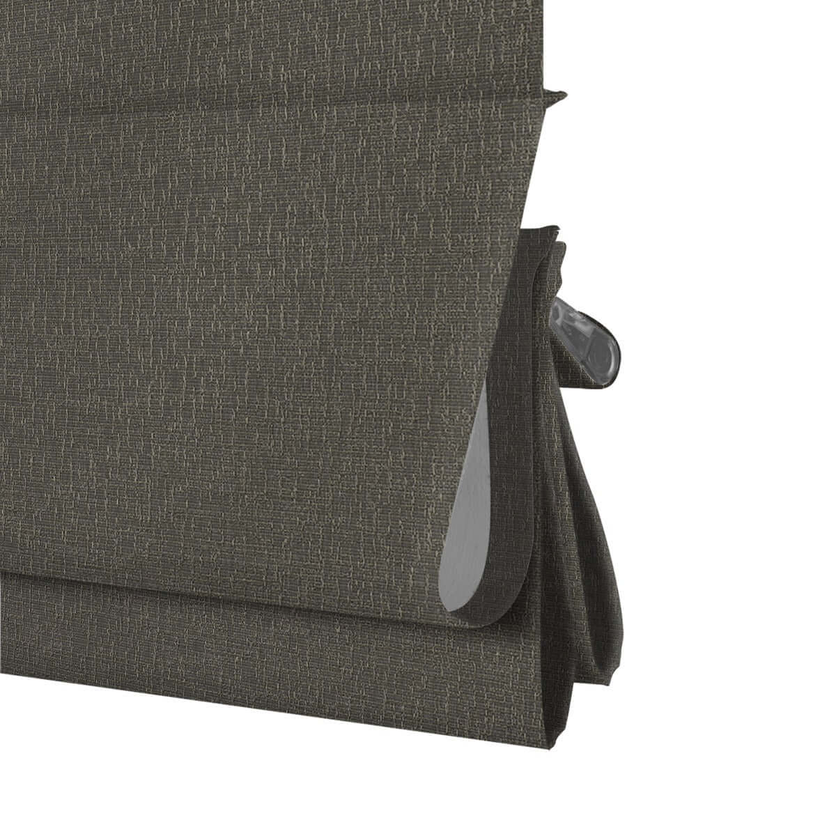Berissa Linen Look Blackout Flat Fold Top Down Bottom Up Roman Shade: Bottom Rail View