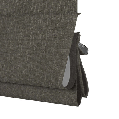 Berissa Linen Look Blackout Flat Fold Top Down Bottom Up Roman Shade: Bottom Rail View