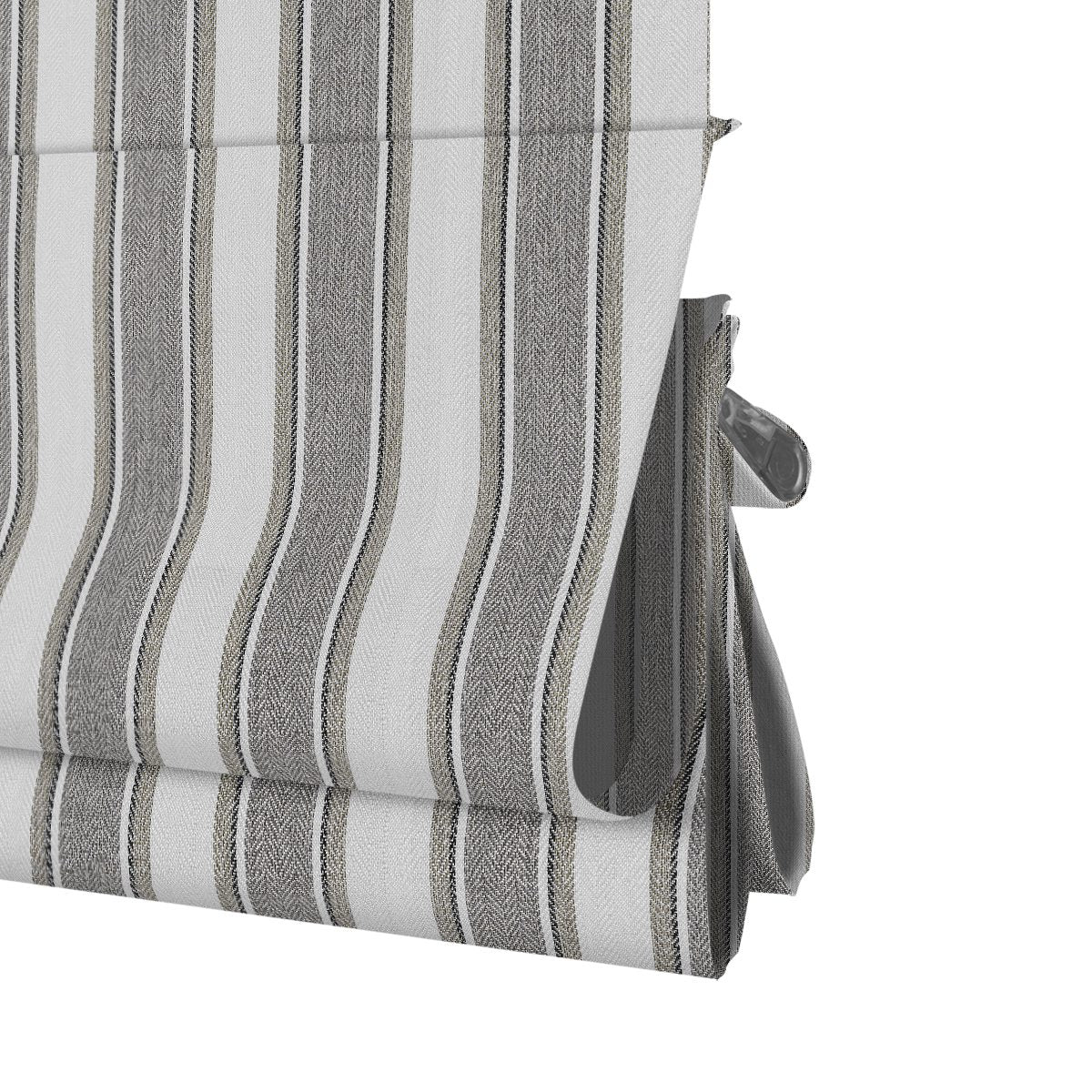 Berissa Modern No Tool Vertical Stripe Cordless Roman Shade: Bottom Rail View 1