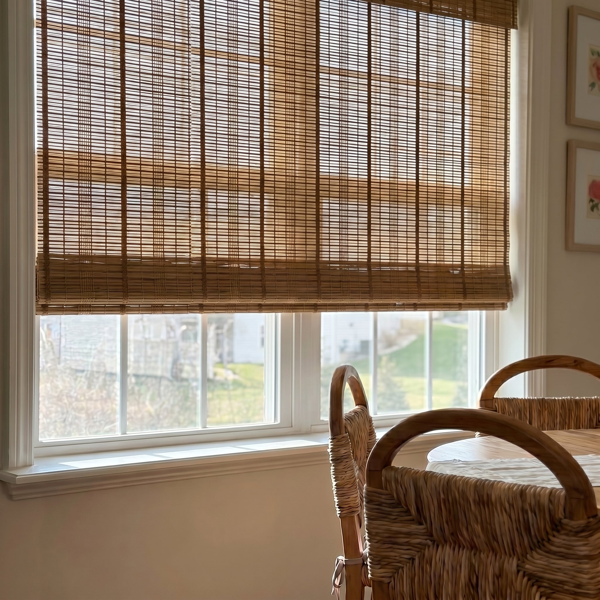 Berissa Sunwoven Natural Bamboo Roman Shade: Product Showcase Image 1