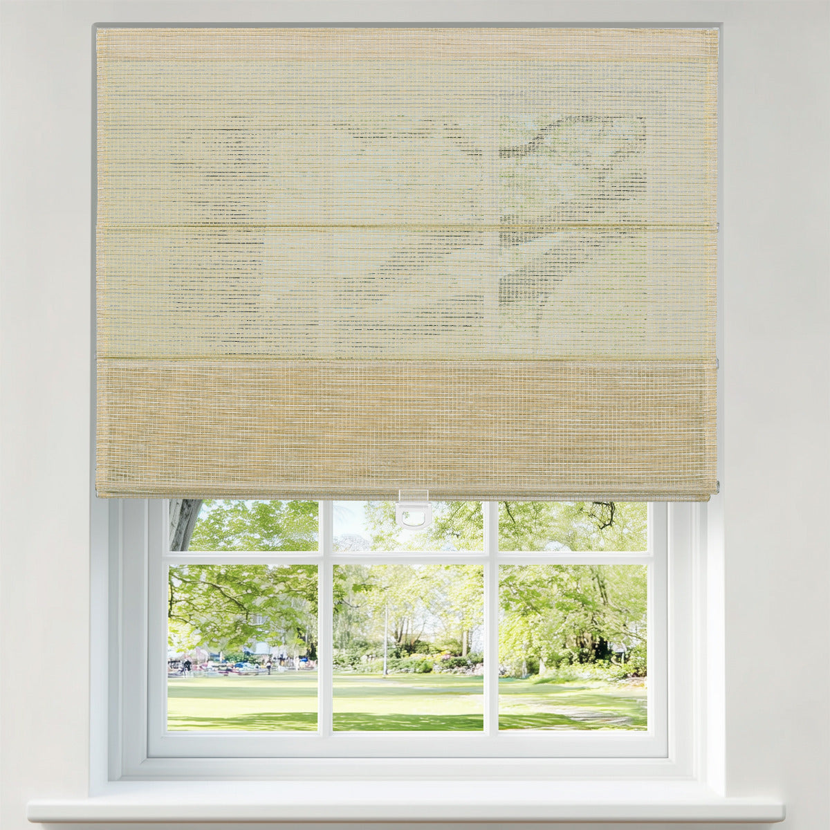 Berissa Natural Hemp Roman Shades With Smooth Drape