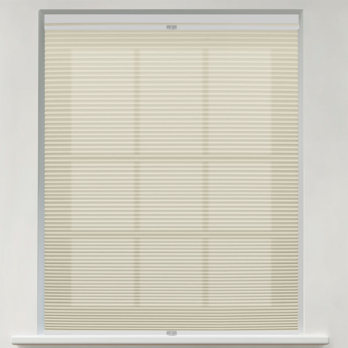 Berissa Shallow Depth Fit Cordless Top Down Bottom Up Cellular Shades in a cozy living room window.