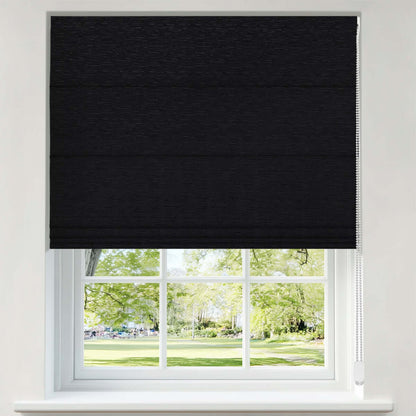 Berissa Timeless Cord Textured Blackout Jacquard Roman Shades: Product Showcase Image