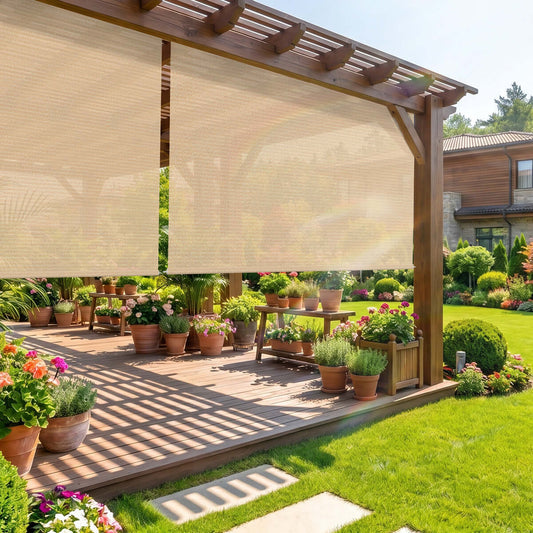 Berissa Custom Outdoor Cordless Patio Roller Shade