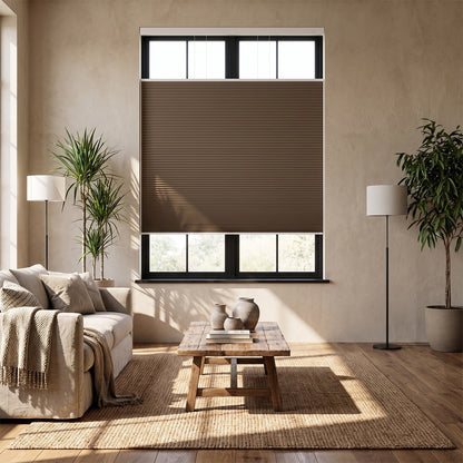 Berissa Motorized No-Drill Top-Down Bottom-Up Blackout Cellular Shade