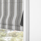 Berissa Modern No Tool Vertical Stripe Cordless Roman Shade: Bottom Rail View 2