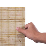 Berissa Elegant Privacy With Breathable Light Control Premium Grasscloth Window Shades hand holding bamboo material swatch