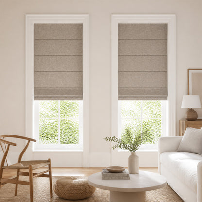 Berissa Custom No-Drill Soft Blackout Roman Shades