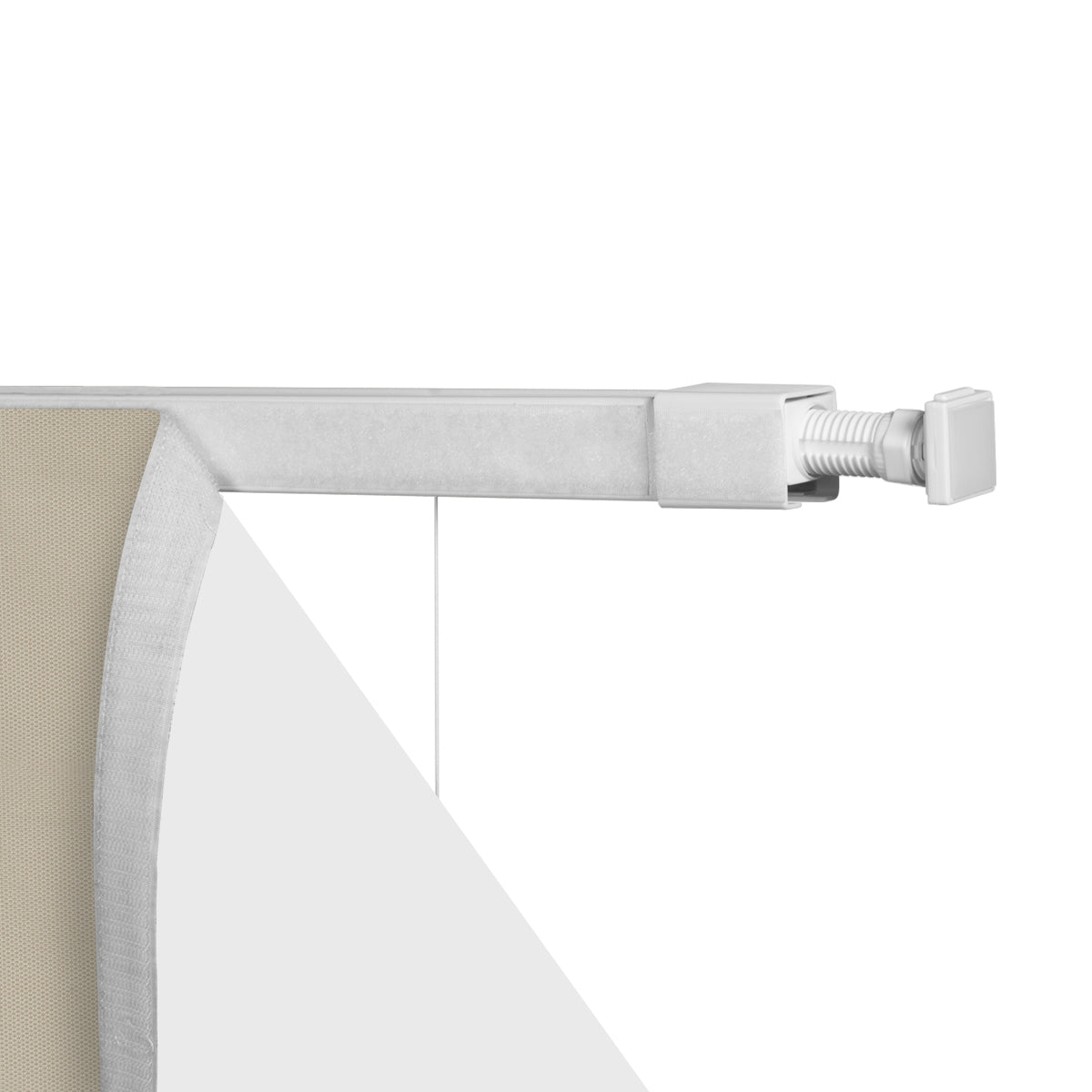 Berissa Custom No Drill Soft Blackout Roman Shade Cordless top view mechanism for easy installation and operation.