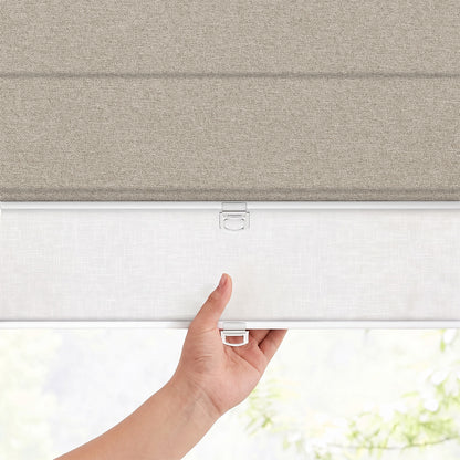Berissa Day Night Soft Elegant Blackout Custom Color Roman Shades