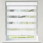 Berissa Day Night Zebra Duo Roller Blind installed in a window, showcasing stylish dual-layer sheer and opaque stripes.