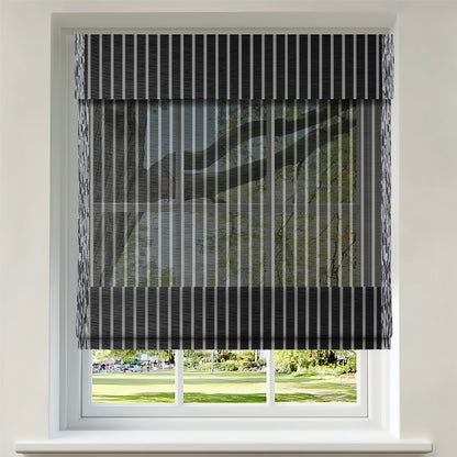 Berissa ShadowStripe Light-Filtering Roman Shade: Product Showcase Image