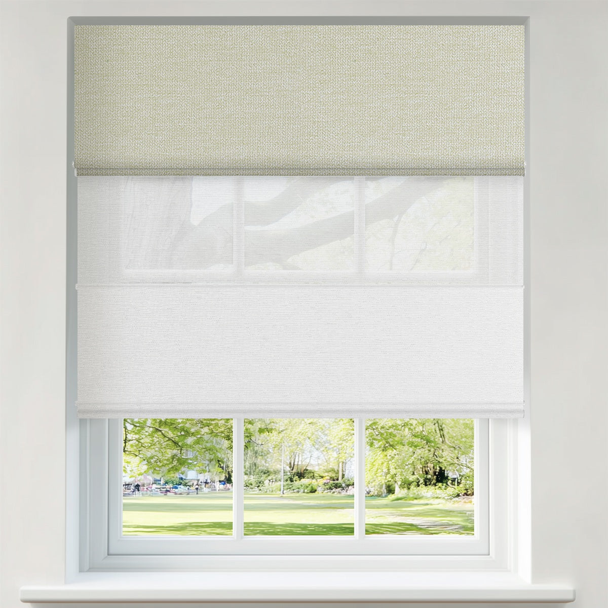 Berissa Day Night Blackout Classic No Drill Easy to Install Roman Shades: Product Showcase Image