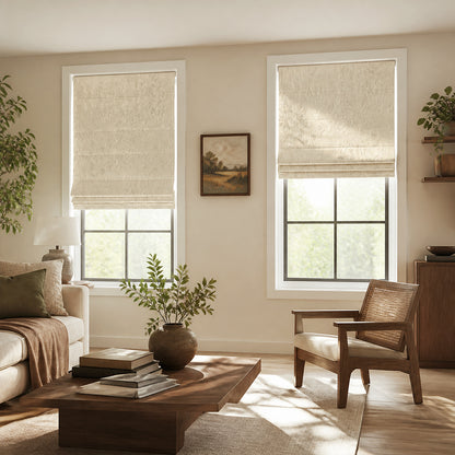 Berissa Ice Marble Texture Blackout No Tool Roman Shades
