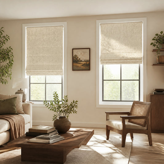 Berissa Ice Marble Texture Blackout No Tool Roman Shades