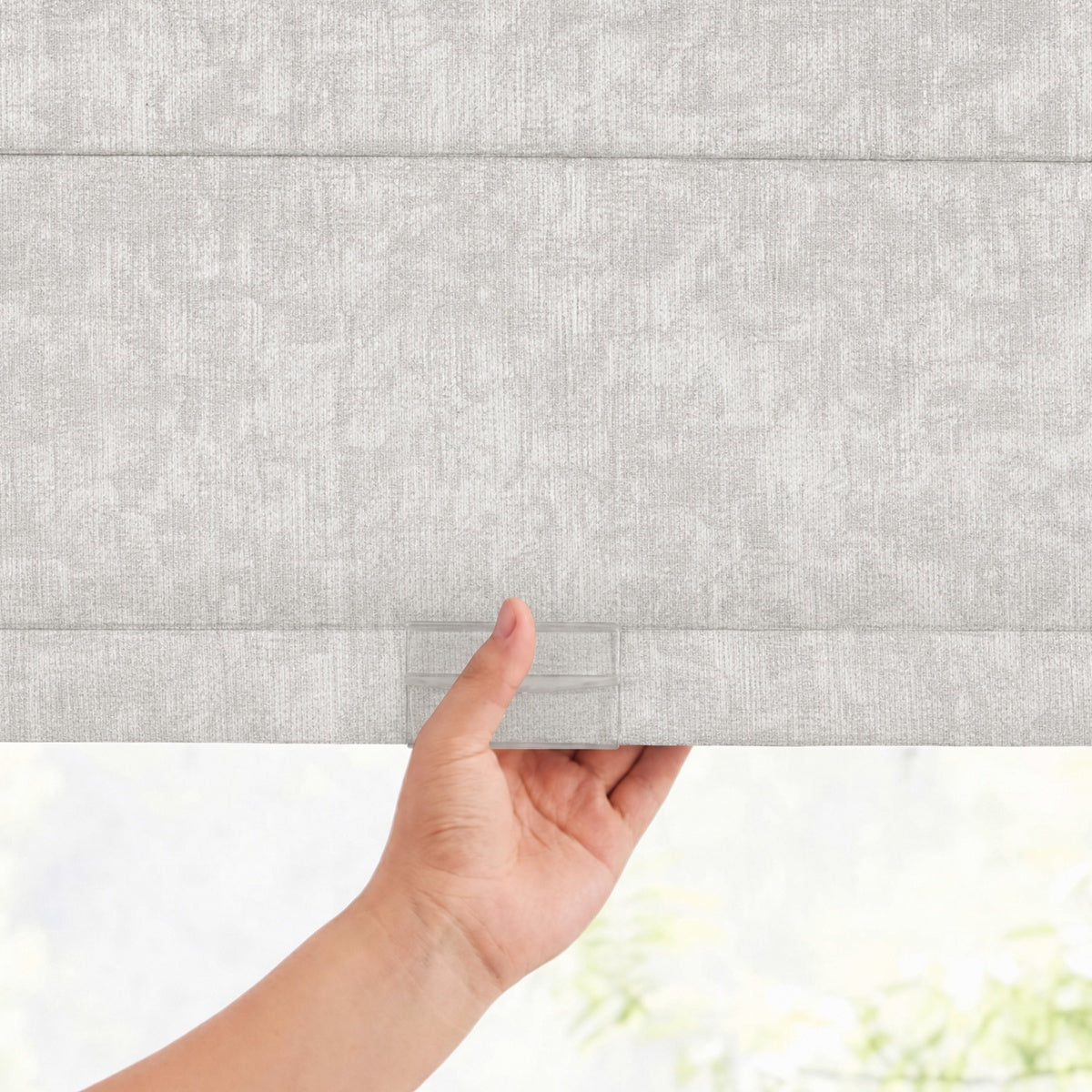 Berissa Soft Heathered Blackout No Tool TDBU Roman Shades