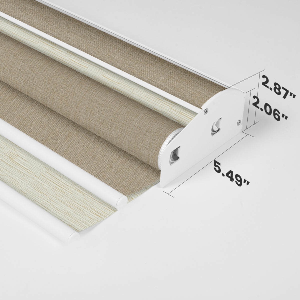 Berissa Double-layered Fabric Layer Suitable for Motorized Roller Shades: Headrail Detail 1