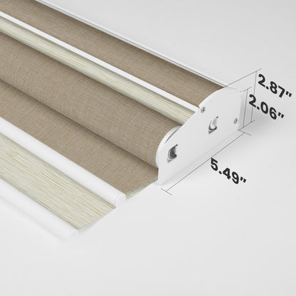 Berissa Double-layered Fabric Layer Suitable for Motorized Roller Shades: Headrail Detail 1