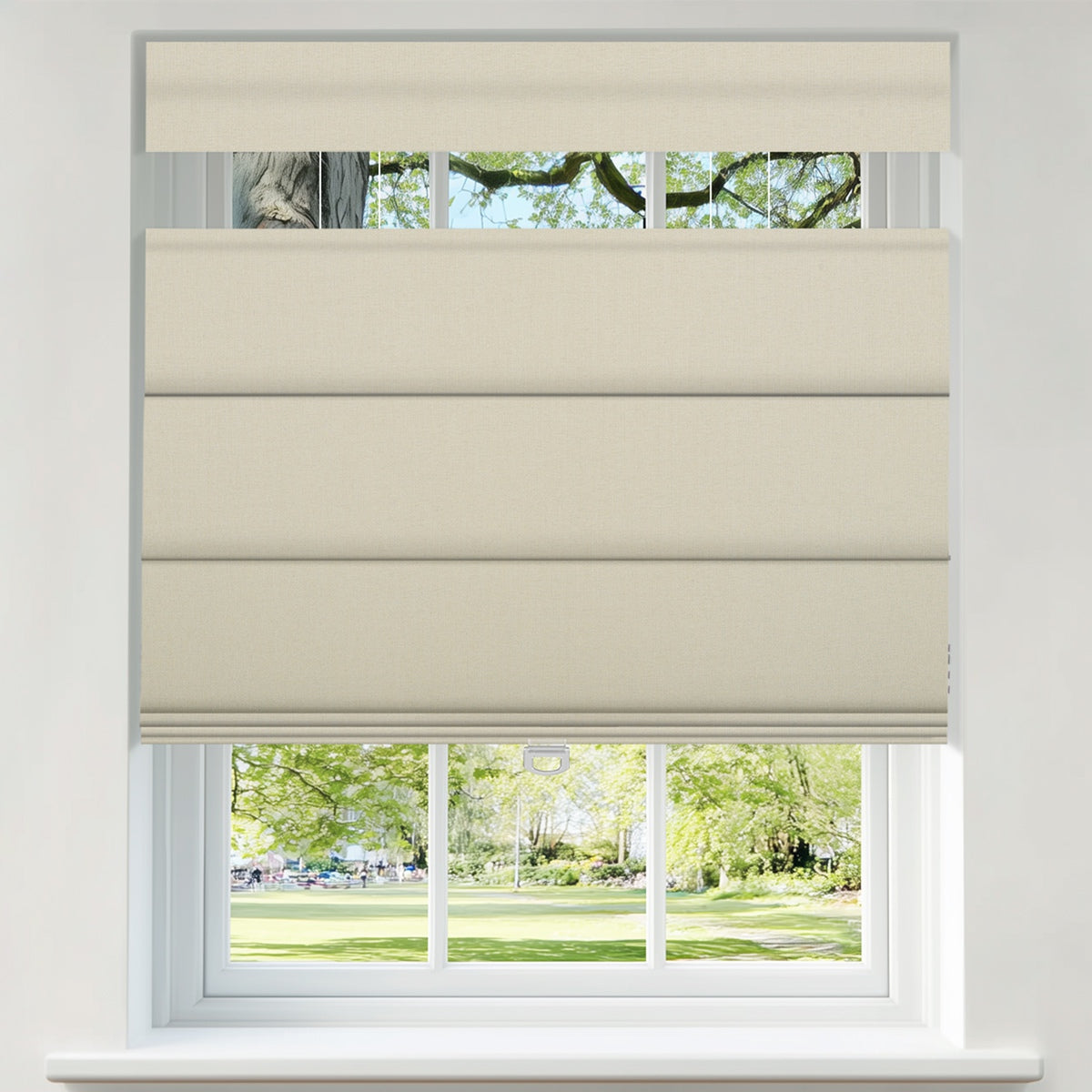 Berissa No Drill No Tools Top Down Bottom up Blackout Roman Shades providing elegant light control and privacy.