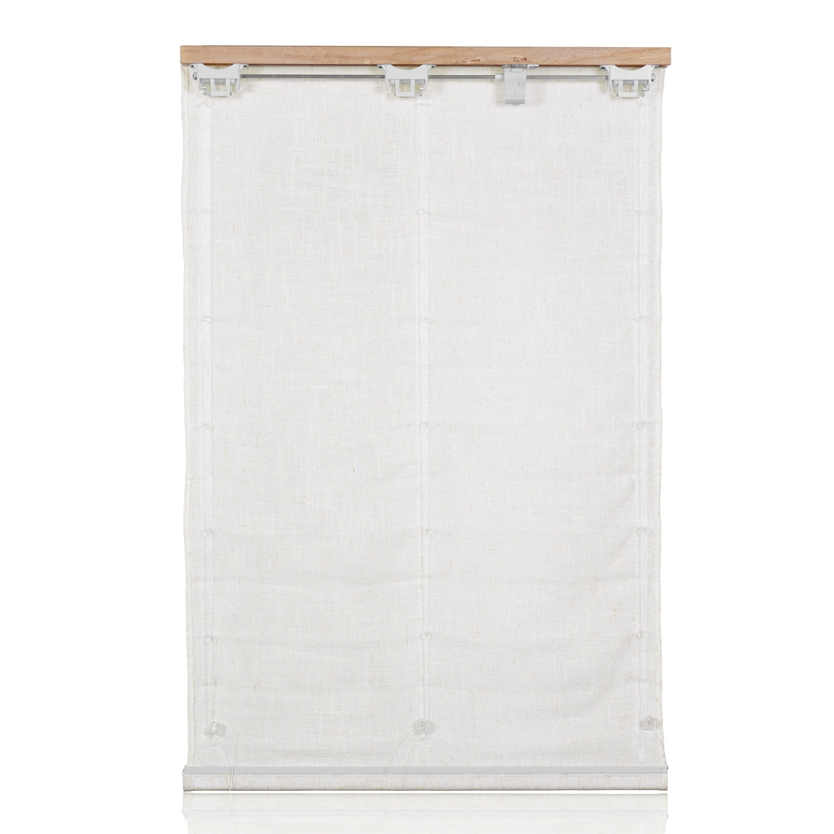 Berissa Soft Creamy Cotton Beige Textured Roman Shades: Rear View