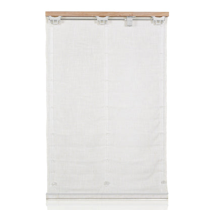 Berissa Soft Creamy Cotton Beige Textured Roman Shades: Rear View