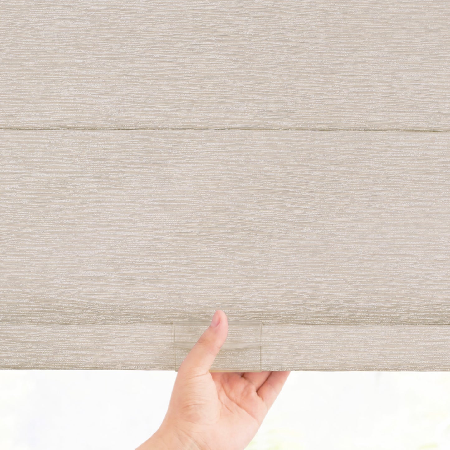 Berissa Ivory Haven Textured Blackout No Tool TDBU Roman Shades