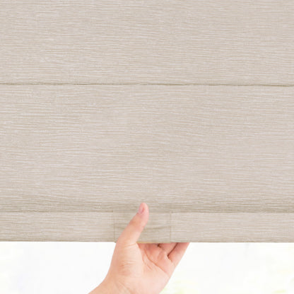 Berissa Ivory Haven Textured Blackout No Tool TDBU Roman Shades