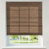 Berissa Natural Woven 70 Blackout Lien Fabric Roman Shades: Product Showcase Image
