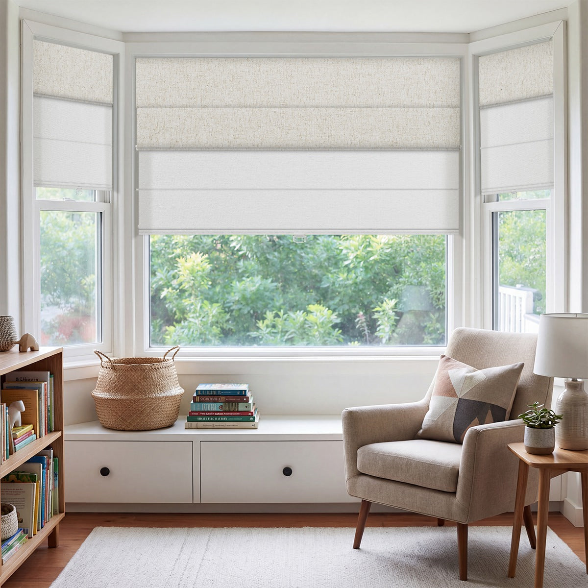 Berissa Day Night Blackout Classic Custom Roman Shades