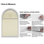 Berissa Convenient Half Circle Cordless No Drill Honeycomb Blinds: 