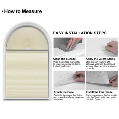 Berissa Convenient Half Circle Cordless No Drill Honeycomb Blinds: 