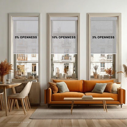 Berissa Privacy With Clear Outside View Sheer Fabric Spring Operated  Roller Blind
