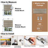 Berissa Classic Linen Glow Roman Shades Cordless Child Safe: Installation & Hardware Diagram