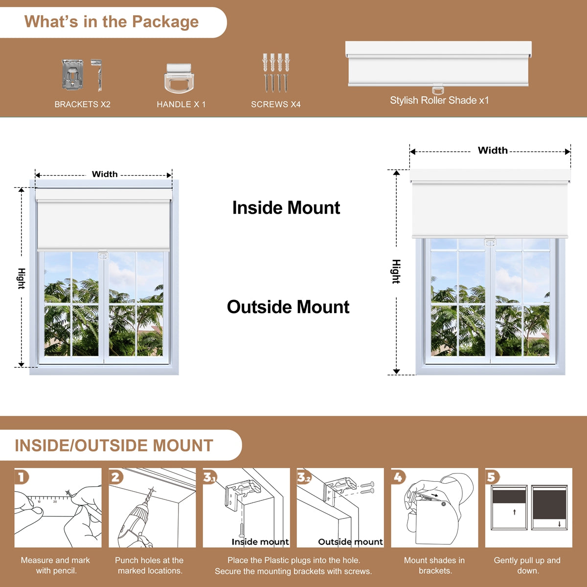 Berissa Pure White Simple Elegance Cordless Spring Roller Blinds