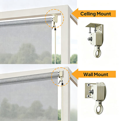 Berissa Custom Outdoor Cordless See-through Solar Fabric Roller Shade