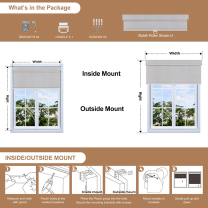 Berissa Privacy With Clear Outside View Sheer Fabric Spring Operated  Roller Blind