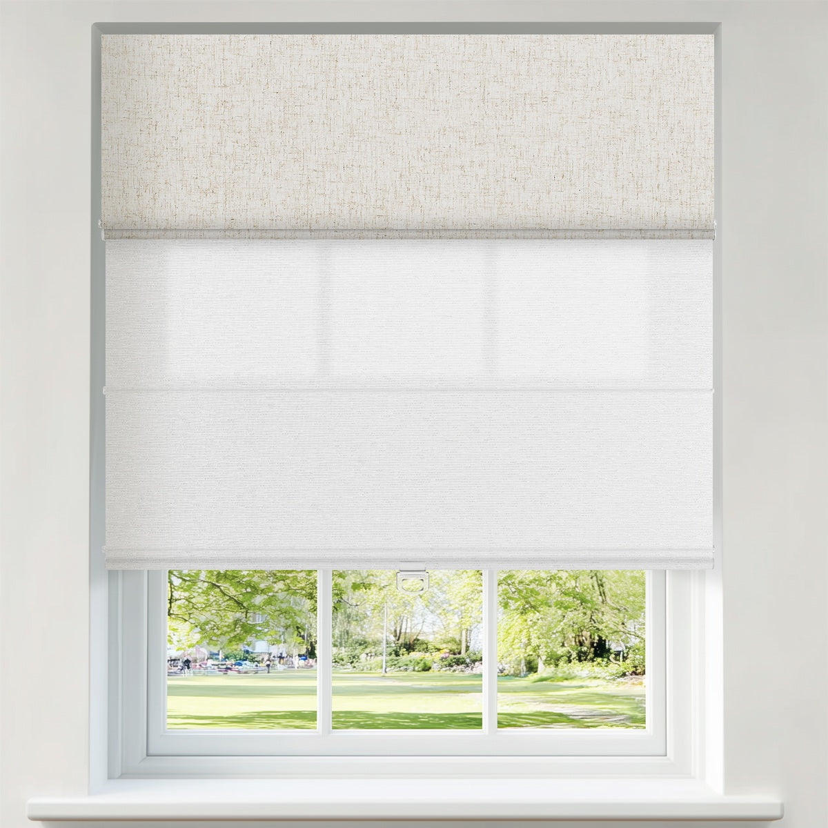 Berissa Day Night Blackout Classic Custom Roman Shades
