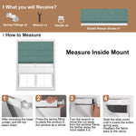 Berissa Vintage Blackout Green No Drill Double Shades Roman Shades: Installation & Hardware Diagram