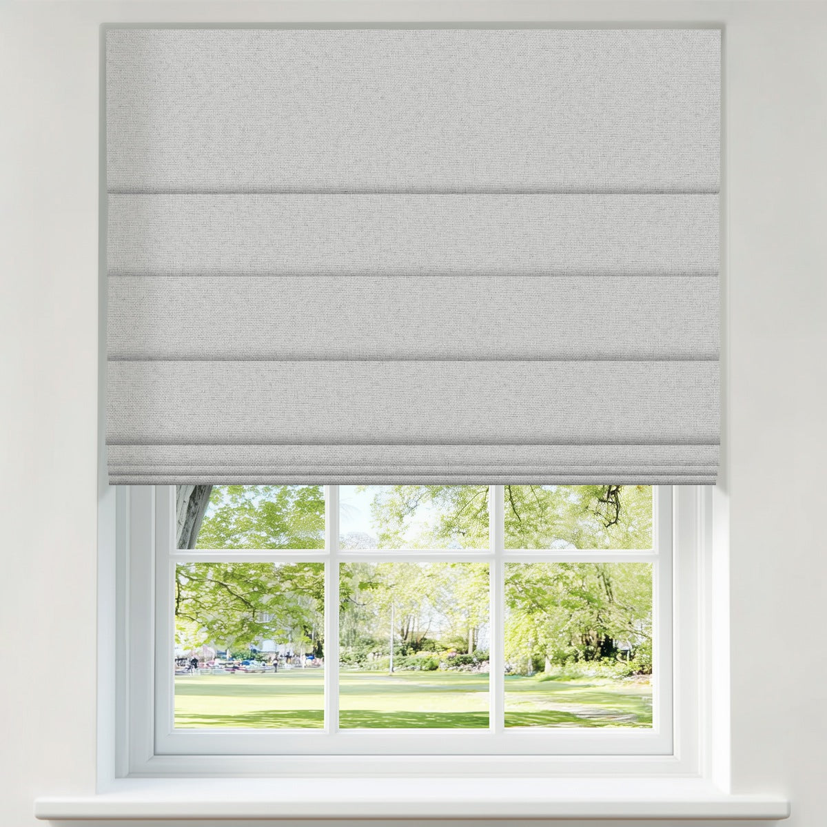Berissa Custom Blackout Soft Fold Sheer Roman Shades Cordless: Product Showcase Image