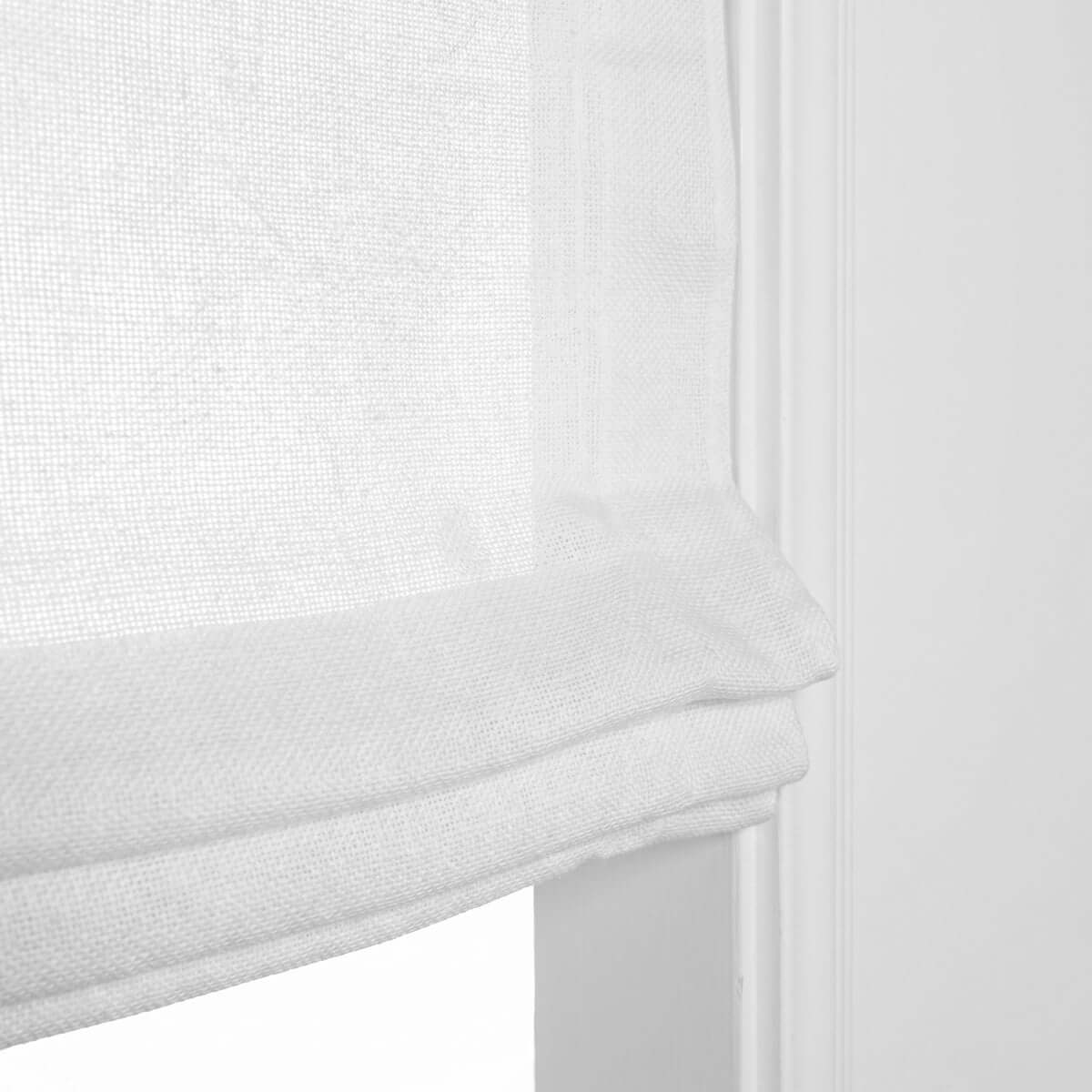 Close-up of Berissa No Drill No Tool Soft Cotton Custom Relaxed Roman Shade displaying its elegant fabric texture.