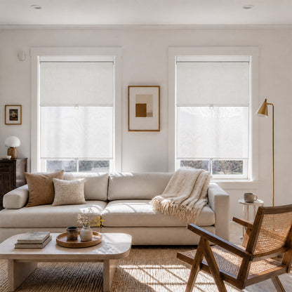 Berissa Cordless Double-Layered Reverse Roll Roller Shades with Valance