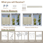 Berissa Shallow Depth Fit Cordless Top Down Bottom Up Cellular Shades installation guide and parts list.