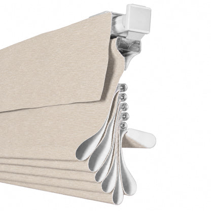 Berissa Ivory Haven Textured Blackout No Tool TDBU Roman Shades