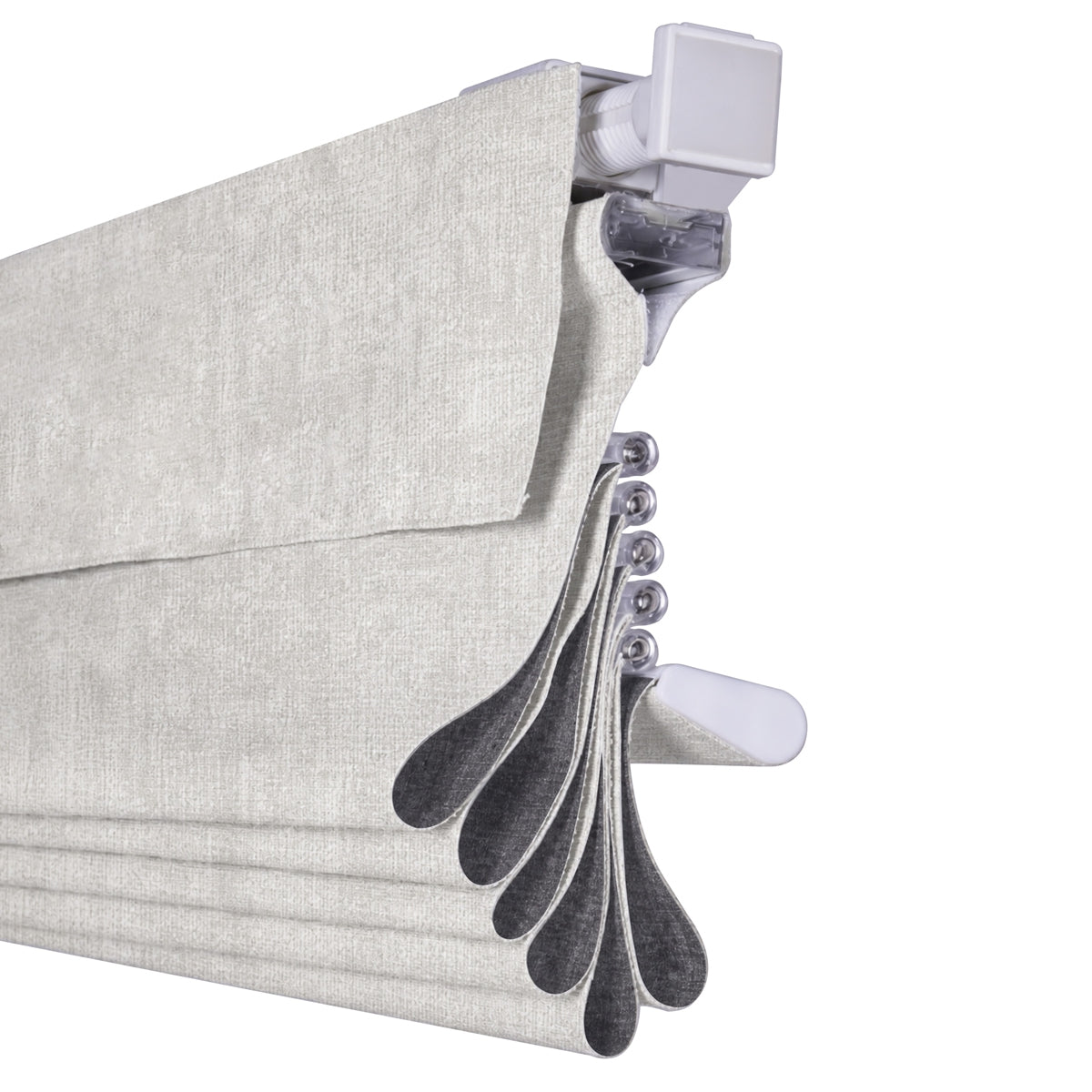 Berissa Soft Heathered Blackout No Tool TDBU Roman Shades